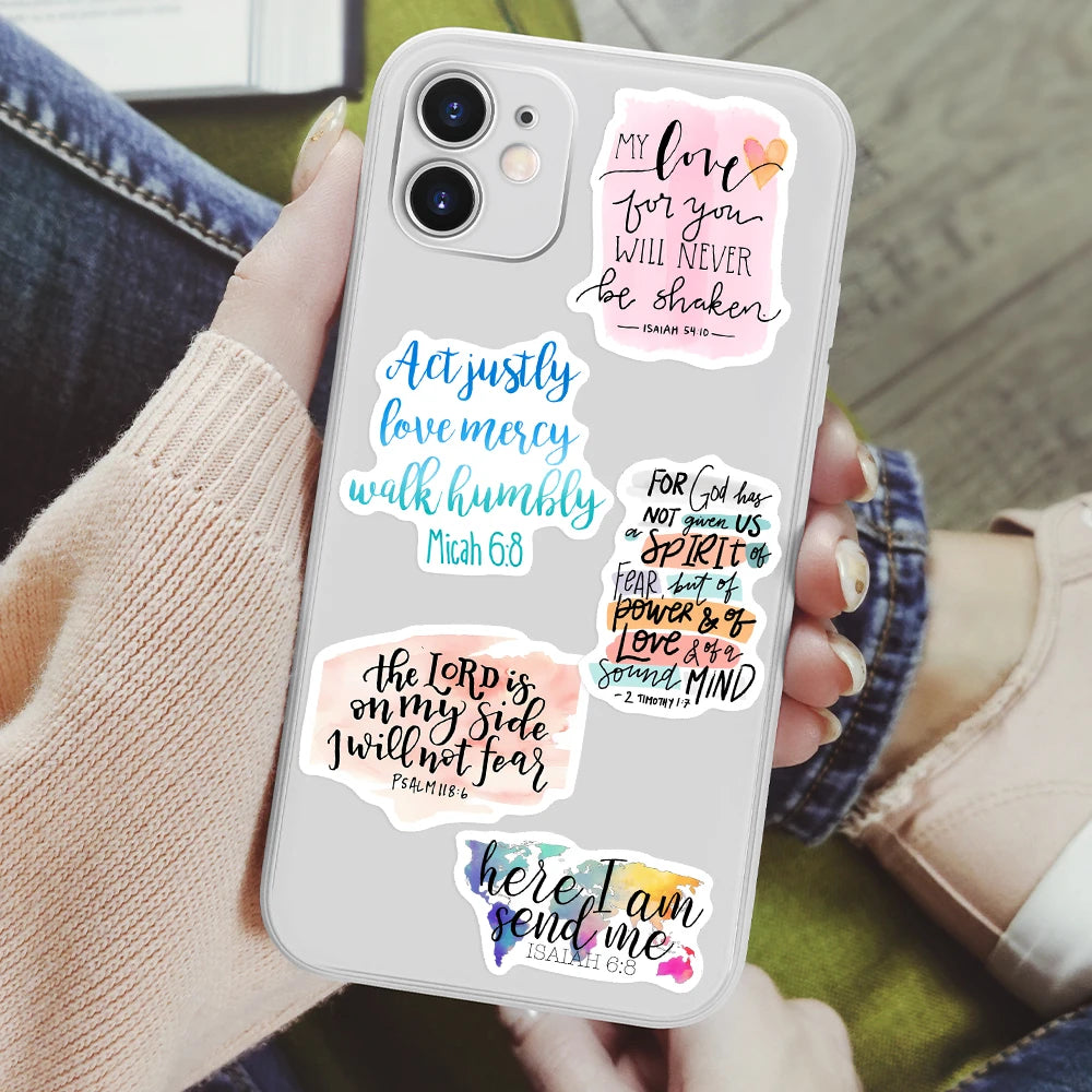 Inspirational Bible Verses Scripture Gospel Stickers Gift Decal for Laptop Phone Scrapbook Luggage Bottles Decorative Waterproof